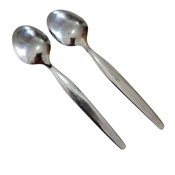 2 Elden Vintage Flower Teaspoon Spoon Stainless 6" Rose Midcentury Colonial Styl - Picture 4 of 7